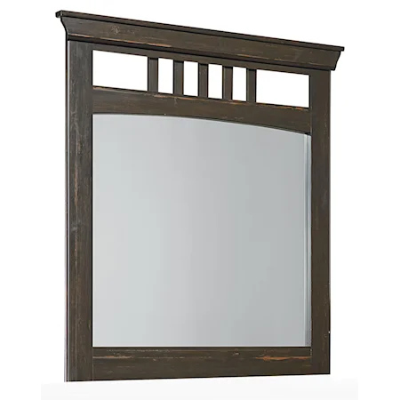 Rustic Mirror with Open Slats